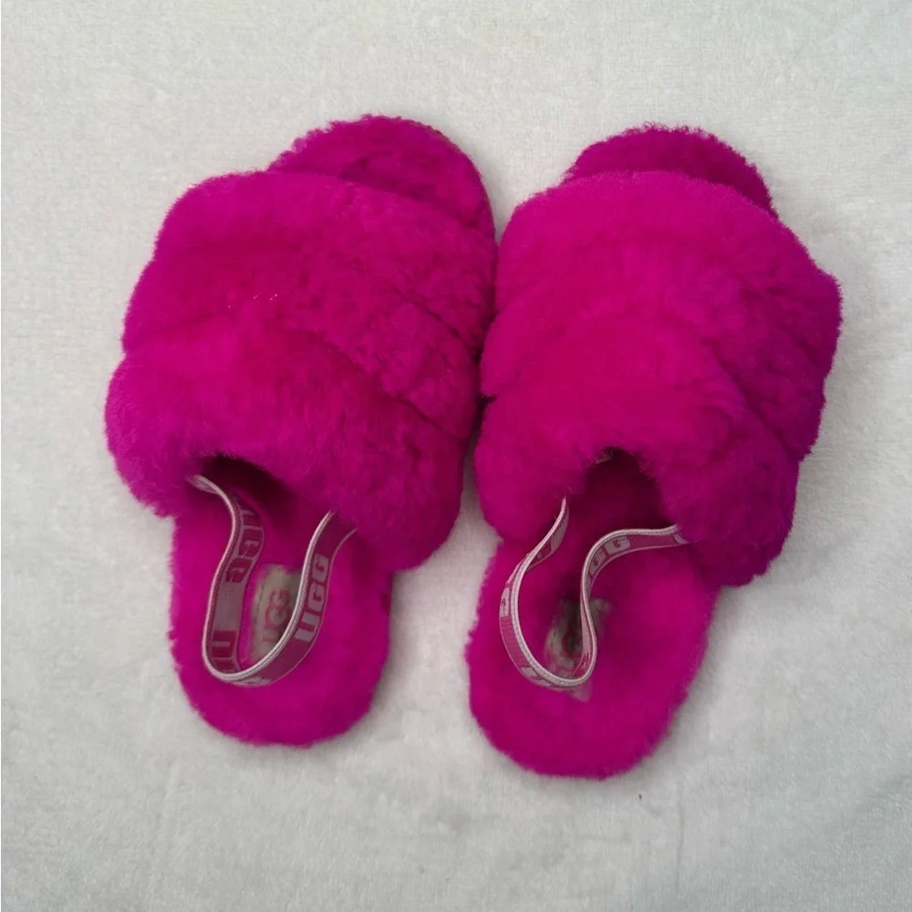 UGG Pink Fluffy Slippers